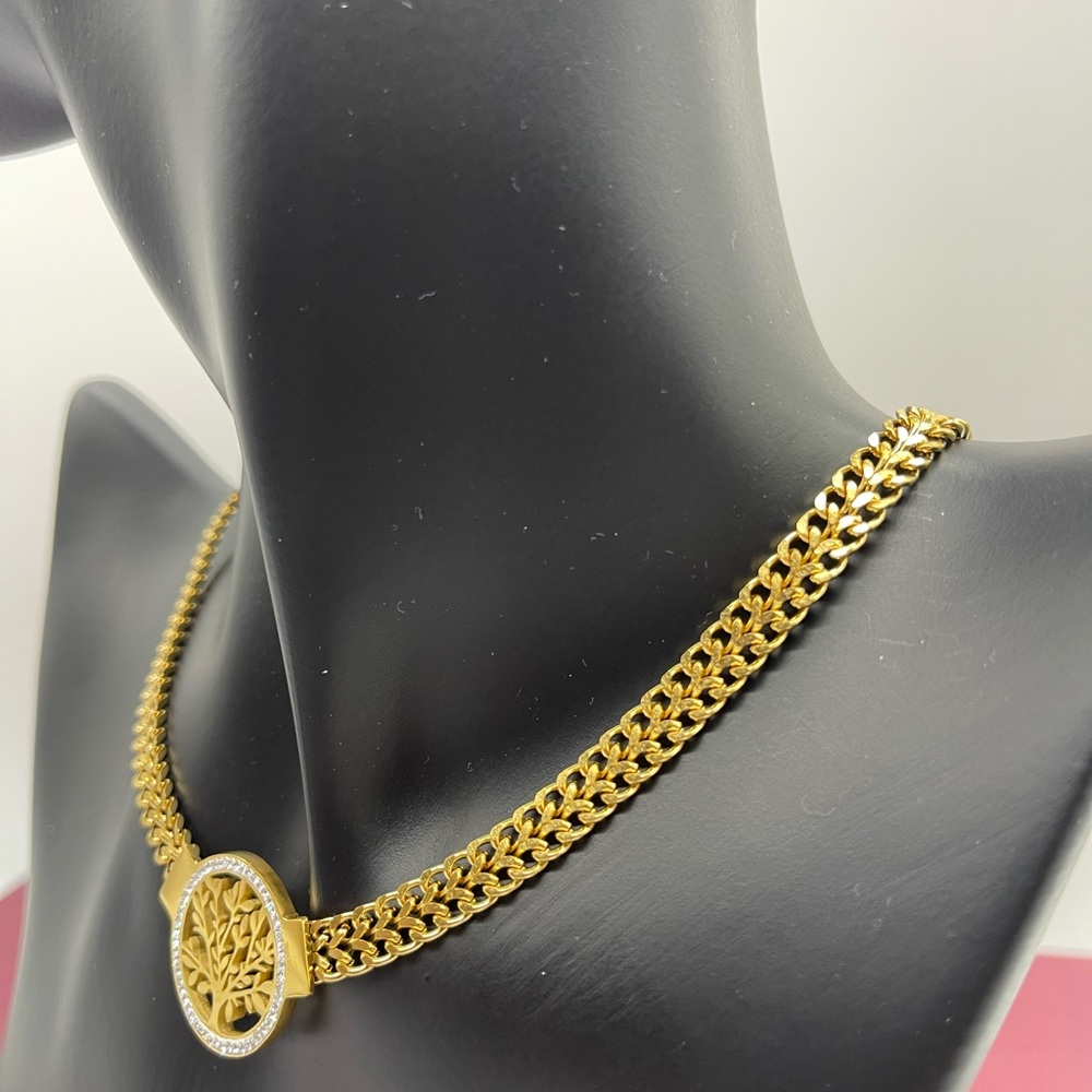 Gold Plated Tree of Life Link Necklace - Women's Jewelry